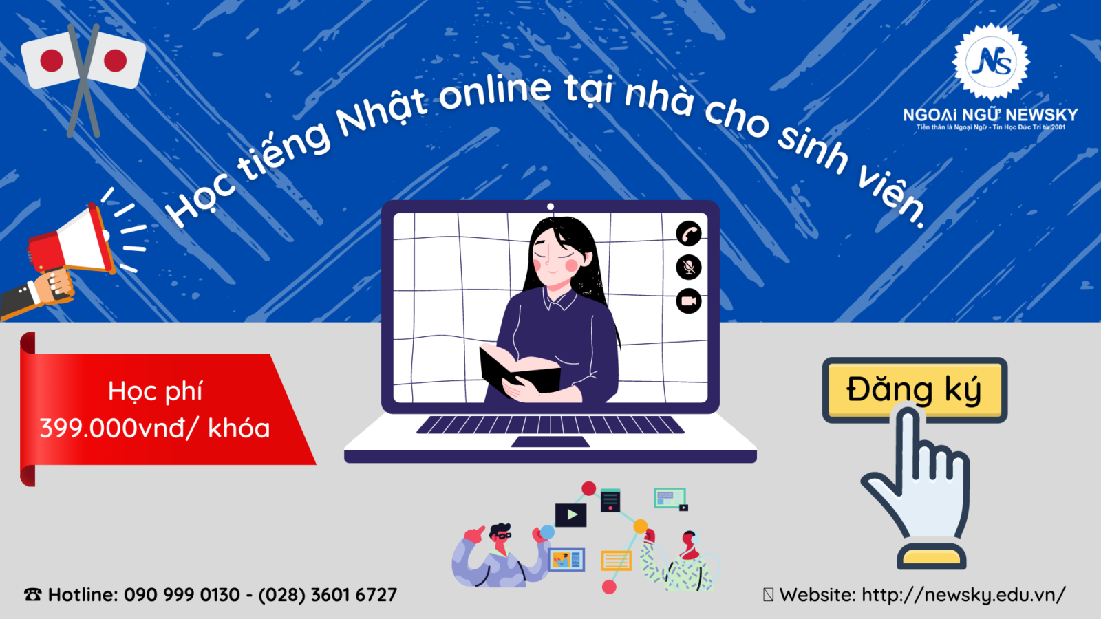 Học tiếng Nhật online tại nhà cho sinh viên.